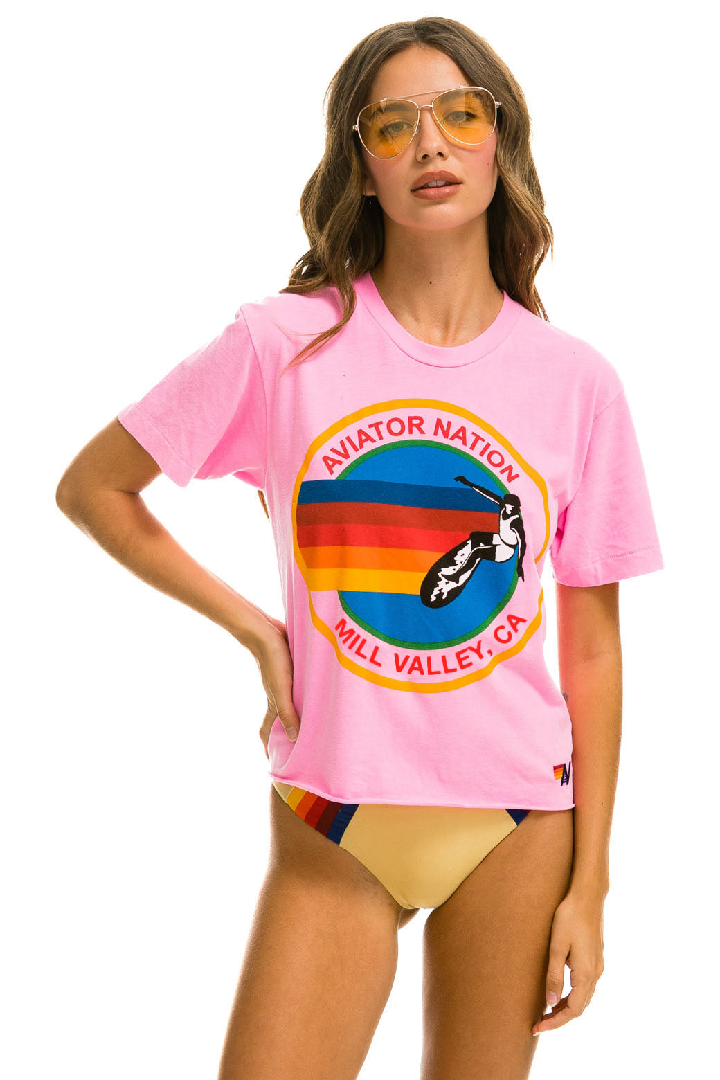 SIGNATURE MILL VALLEY BOYFRIEND TEE - NEON PINK